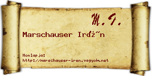 Marschauser Irén névjegykártya